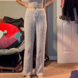 La Vie En Rose gray fuzzy knit pants size xs